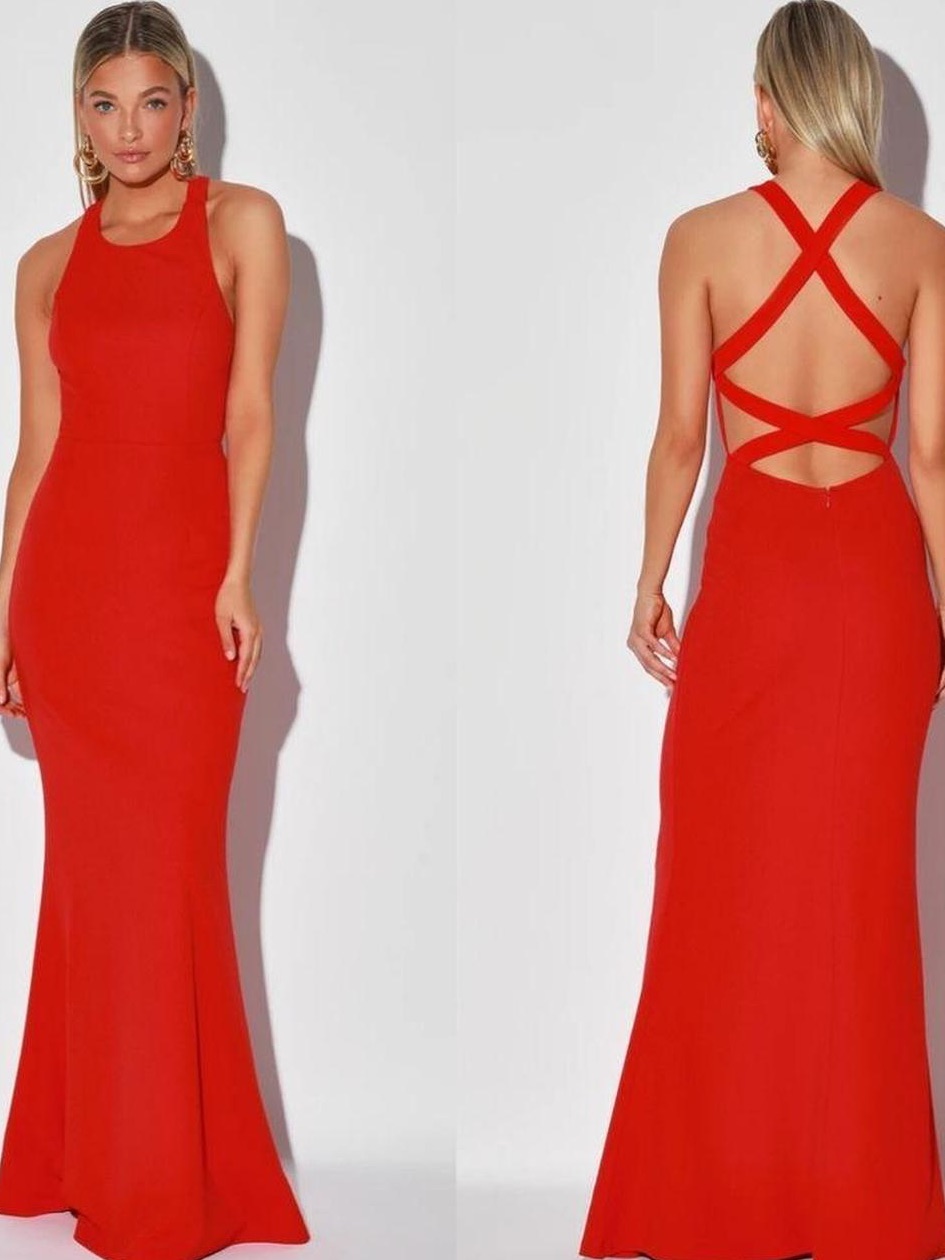 Lulu's Scarlet Crisscross Back Maxi Dress